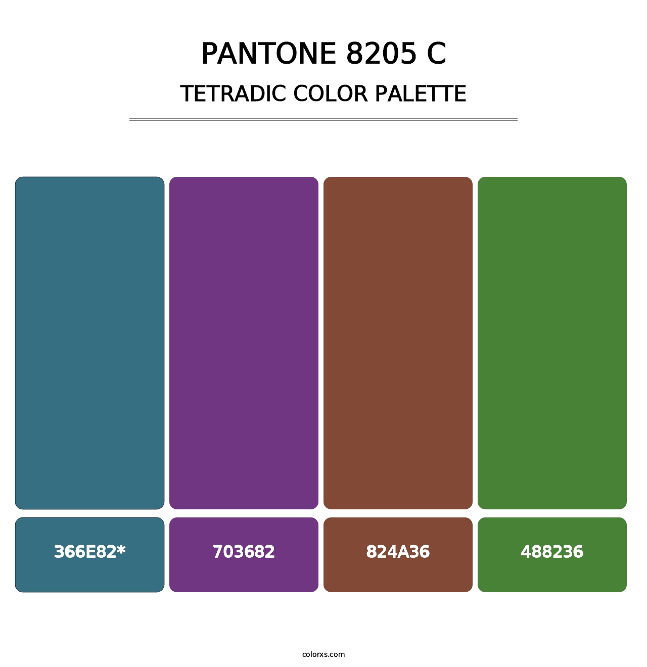 PANTONE 8205 C - Tetradic Color Palette
