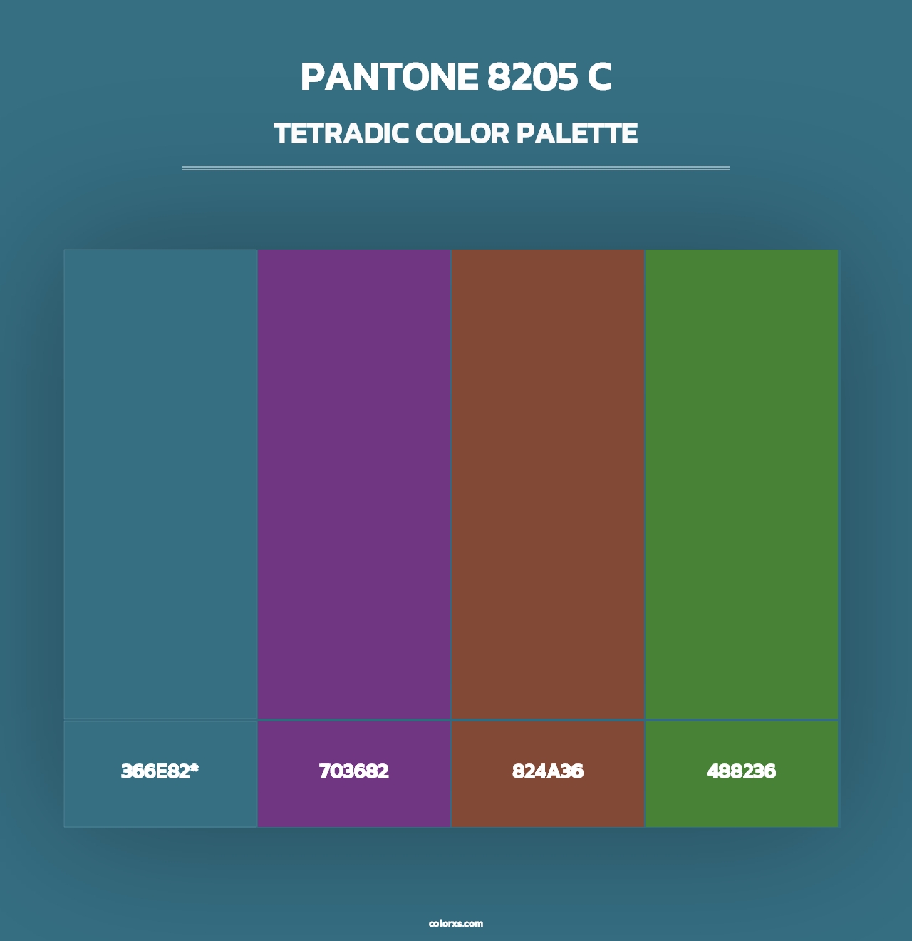 PANTONE 8205 C - Tetradic Color Palette