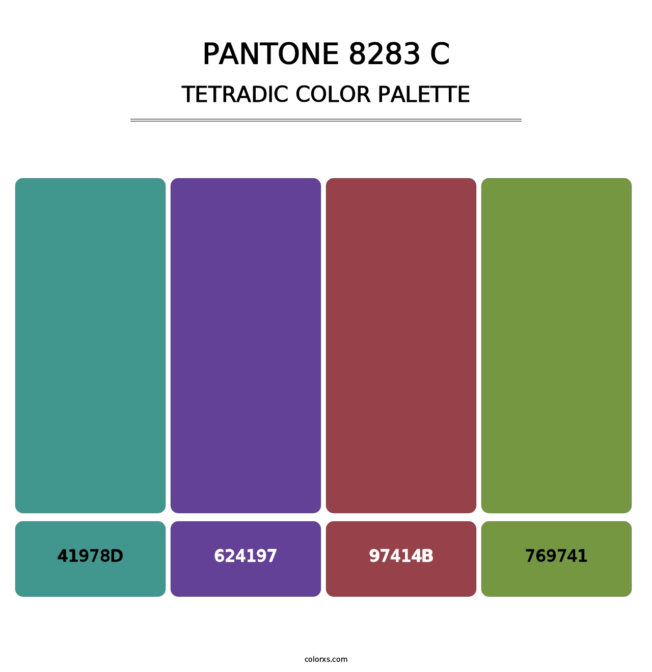 PANTONE 8283 C - Tetradic Color Palette