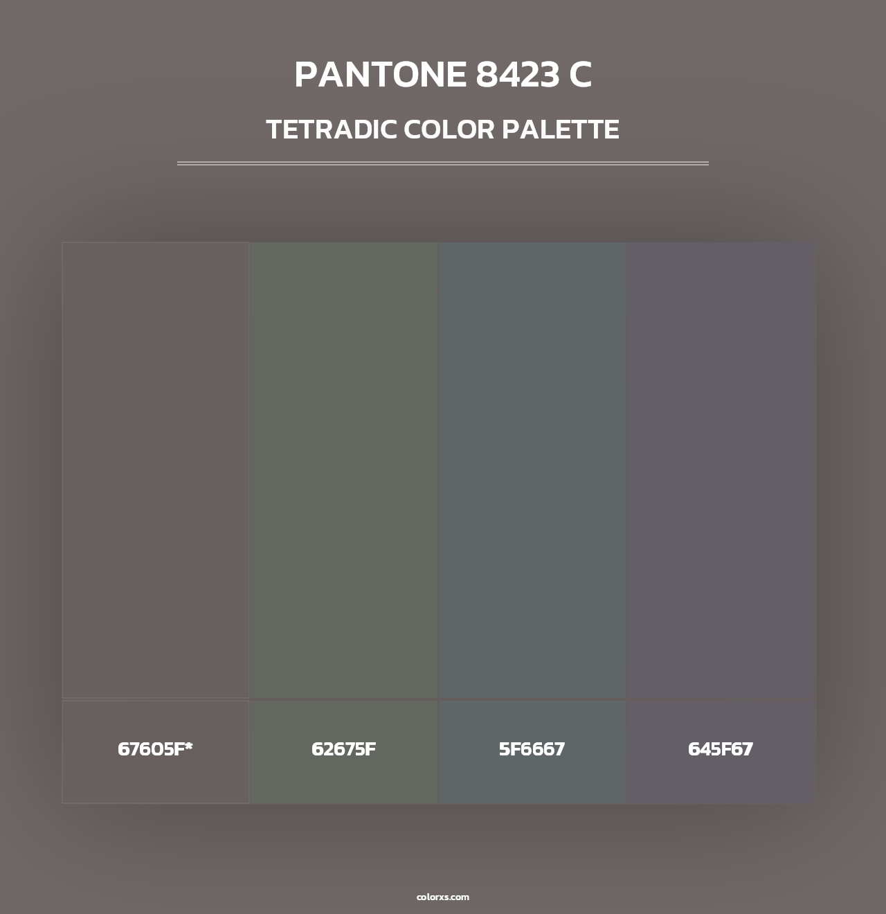 PANTONE 8423 C - Tetradic Color Palette