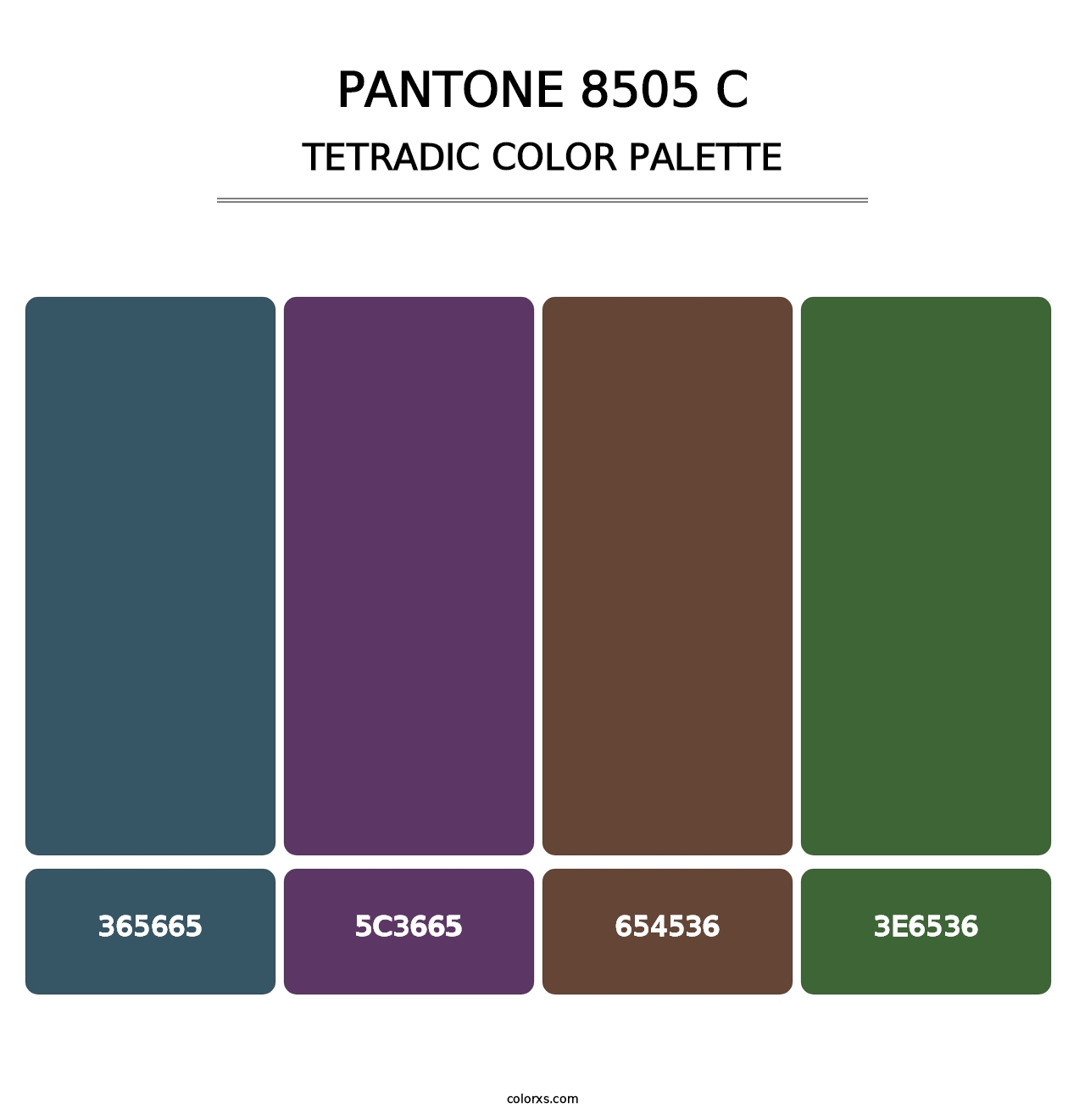 PANTONE 8505 C - Tetradic Color Palette