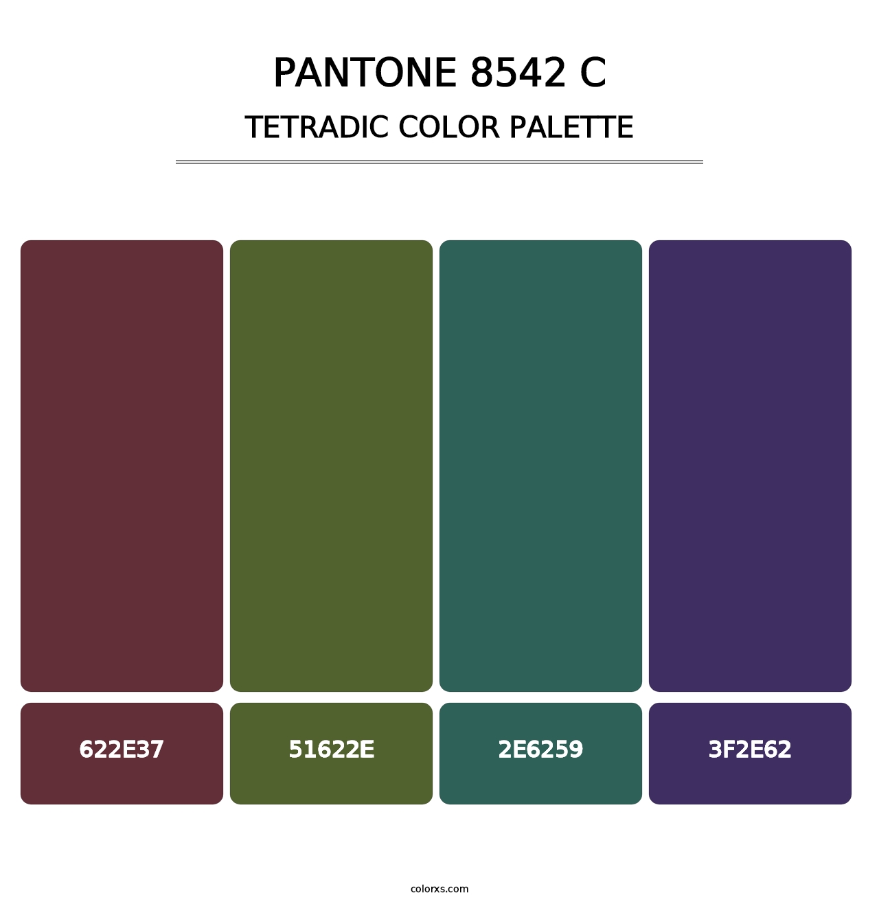 PANTONE 8542 C - Tetradic Color Palette