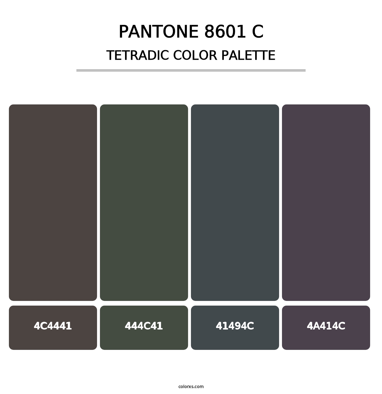 PANTONE 8601 C - Tetradic Color Palette