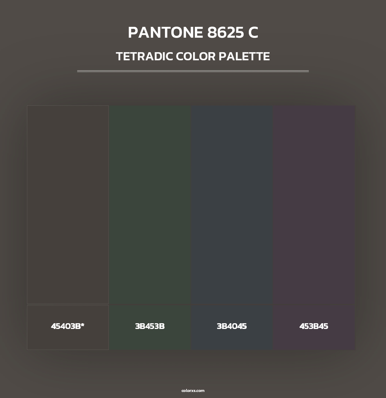 PANTONE 8625 C - Tetradic Color Palette