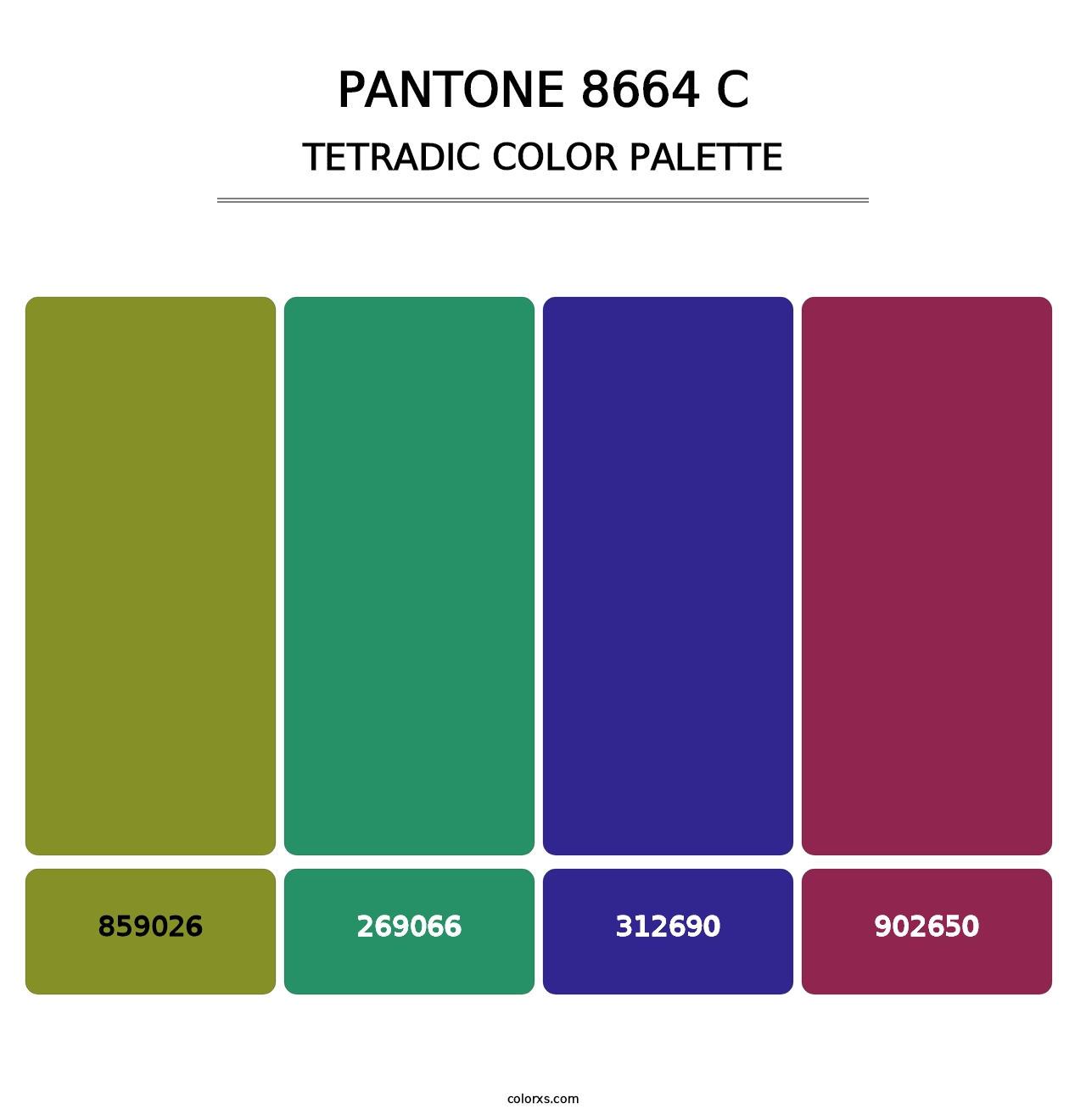 PANTONE 8664 C - Tetradic Color Palette