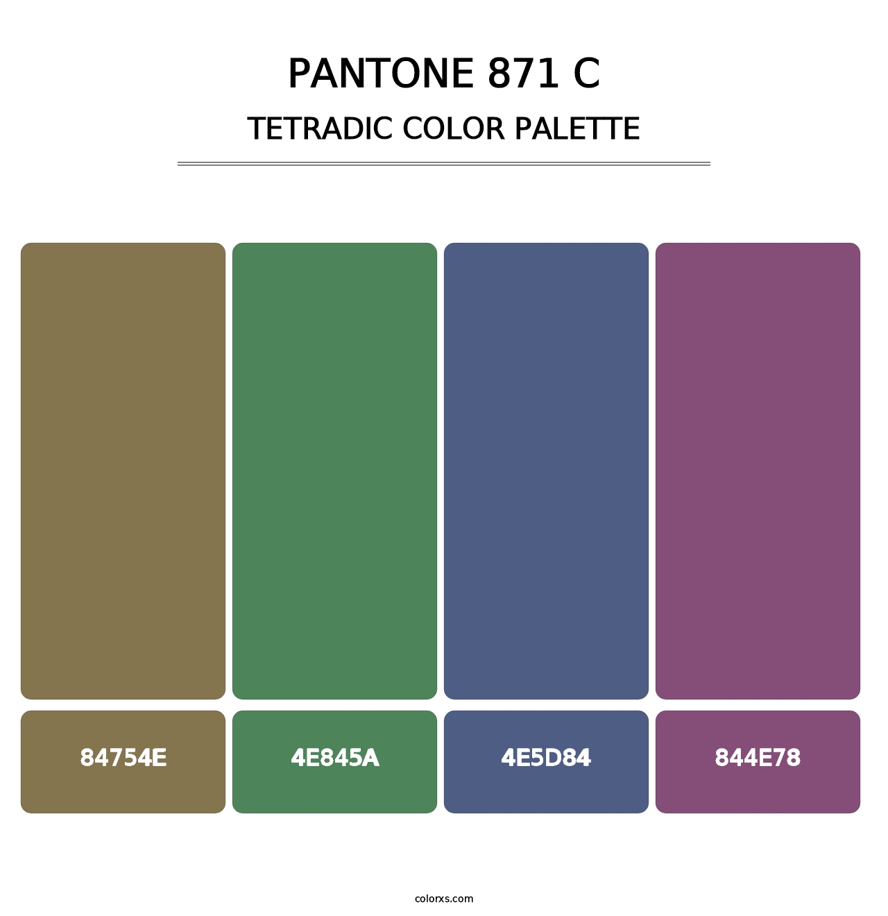 PANTONE 871 C - Tetradic Color Palette