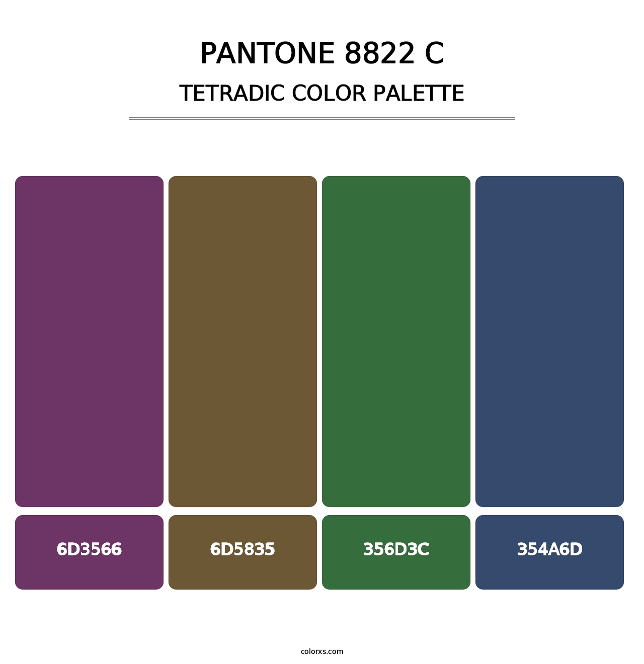 PANTONE 8822 C - Tetradic Color Palette