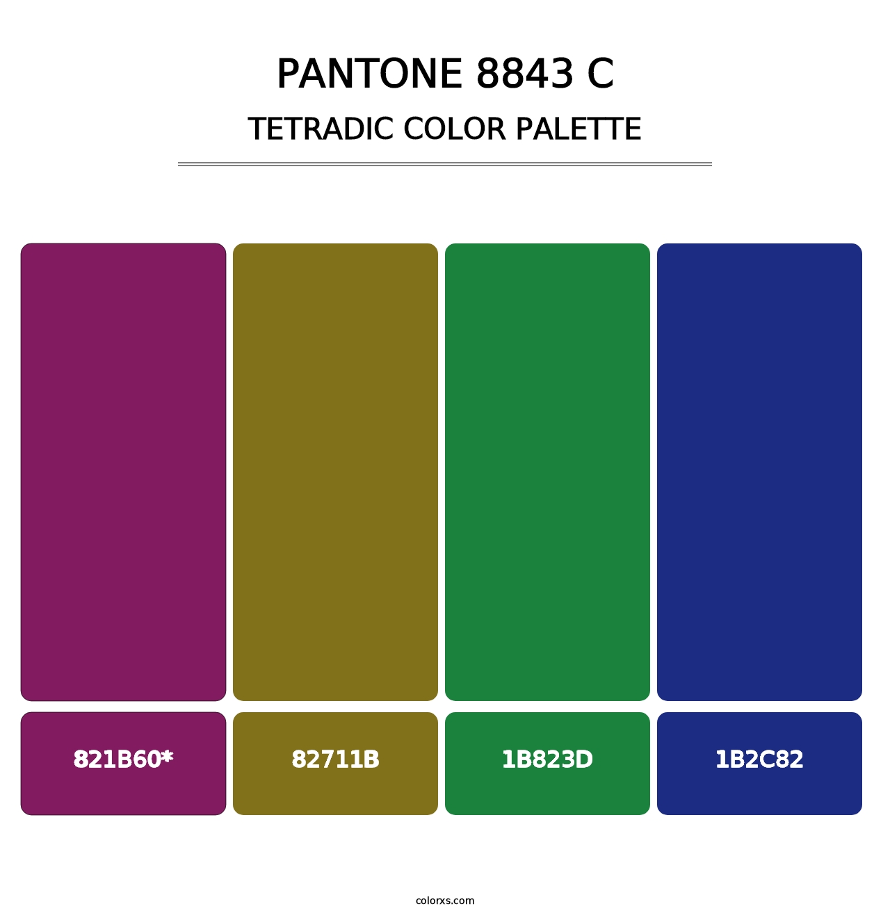 PANTONE 8843 C - Tetradic Color Palette