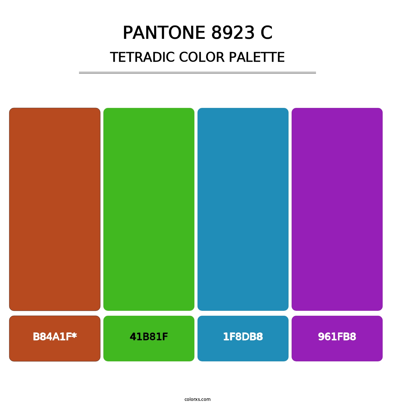 PANTONE 8923 C - Tetradic Color Palette
