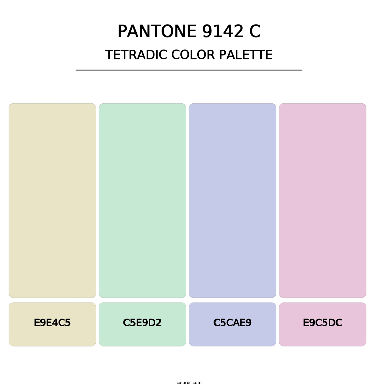 PANTONE 9142 C - Tetradic Color Palette