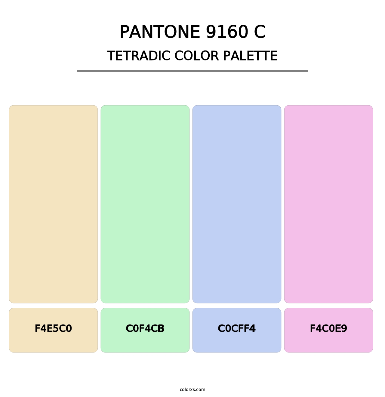 PANTONE 9160 C - Tetradic Color Palette