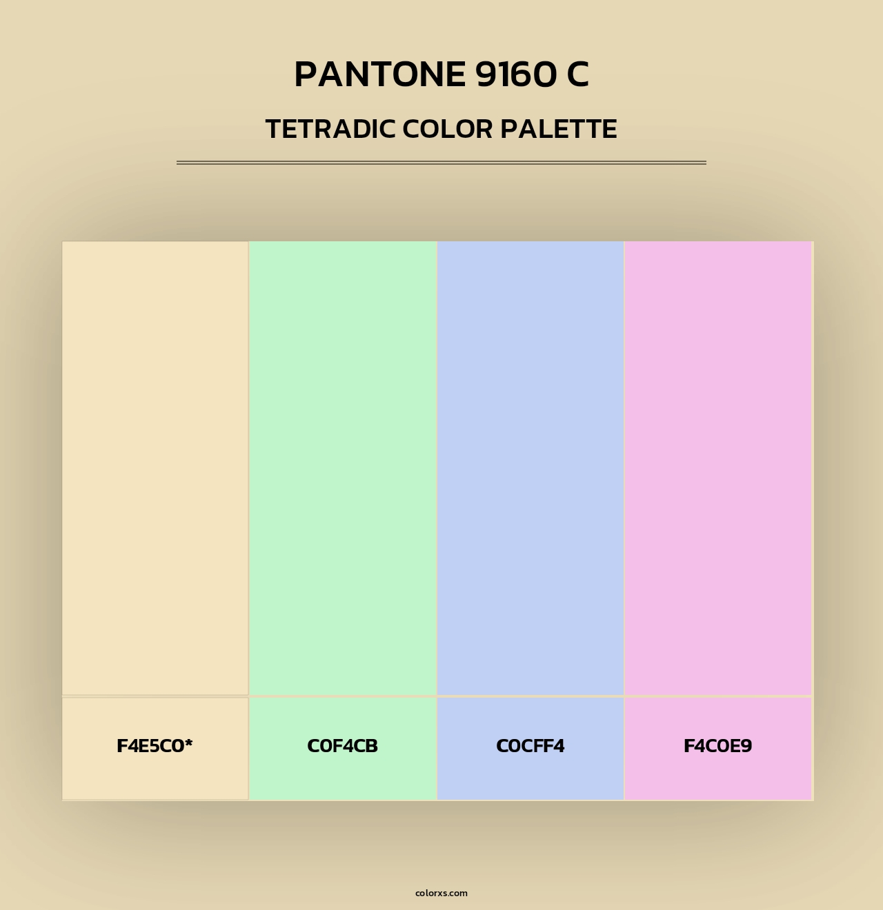 PANTONE 9160 C - Tetradic Color Palette