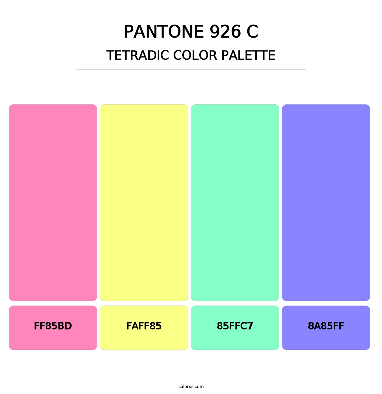 PANTONE 926 C - Tetradic Color Palette