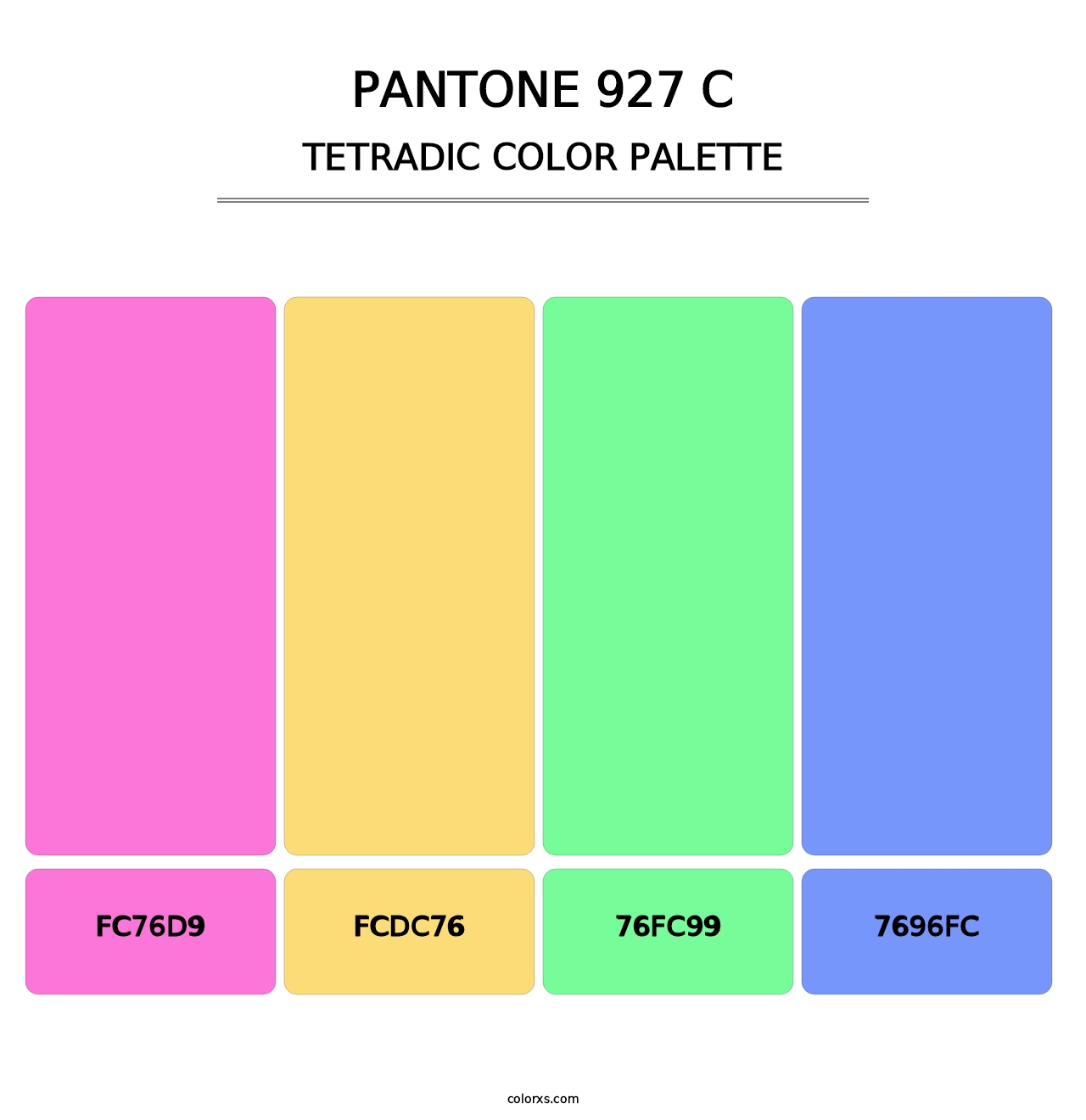 PANTONE 927 C - Tetradic Color Palette