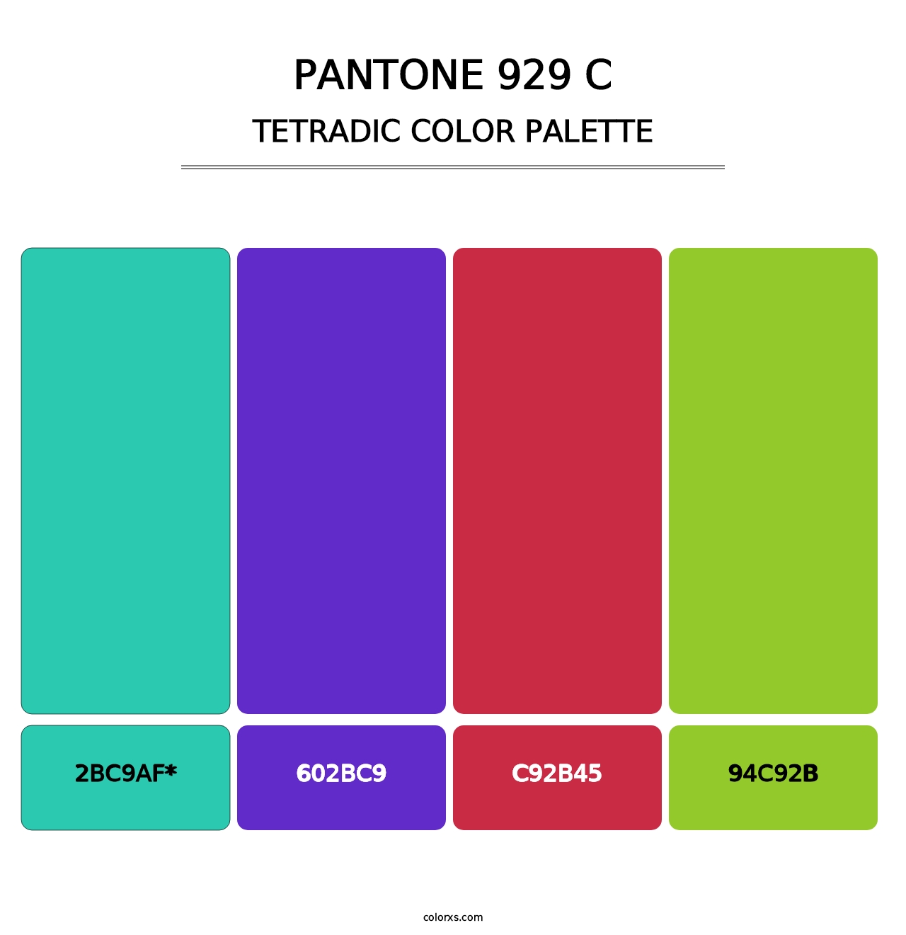 PANTONE 929 C - Tetradic Color Palette