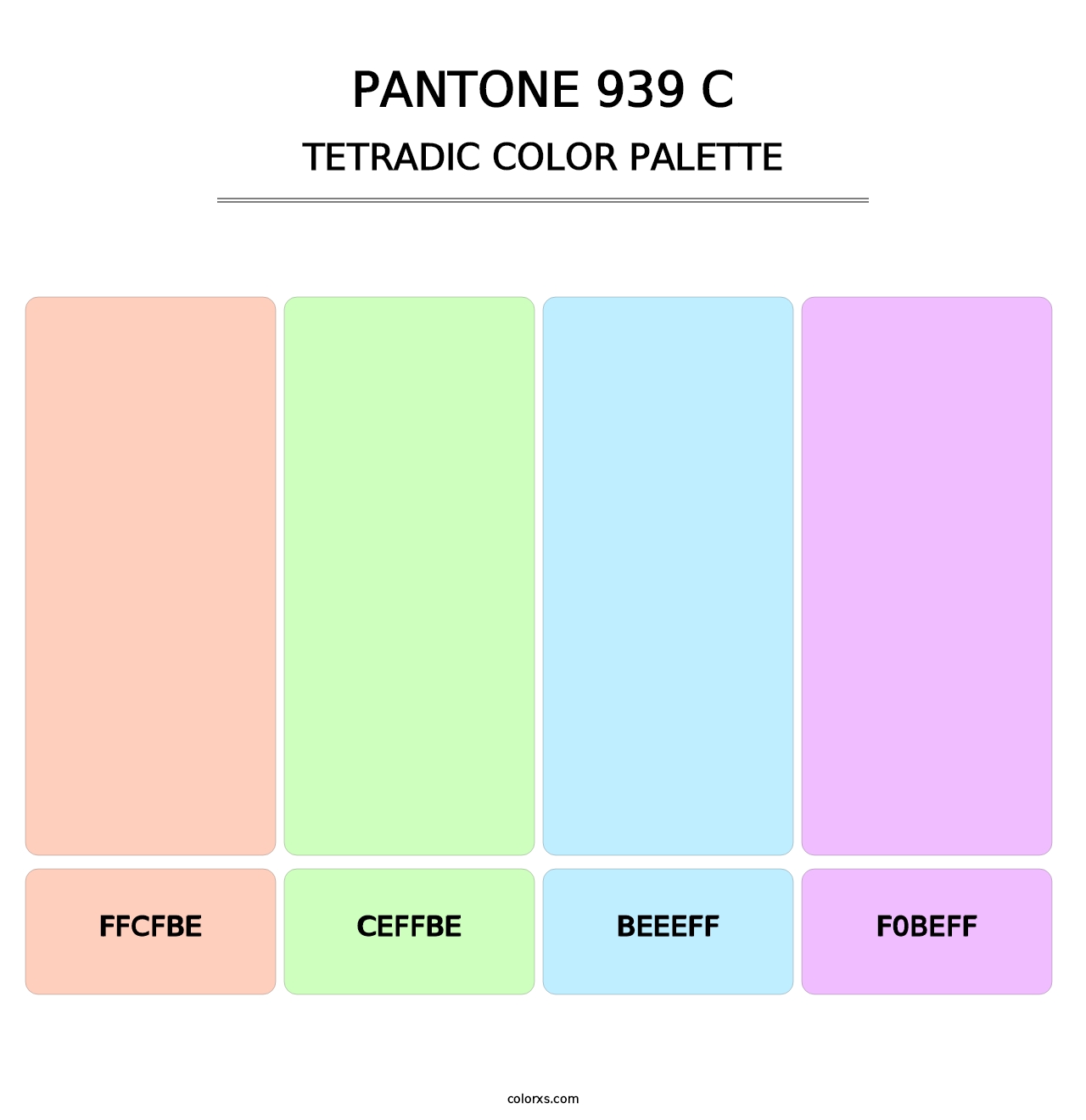 PANTONE 939 C - Tetradic Color Palette