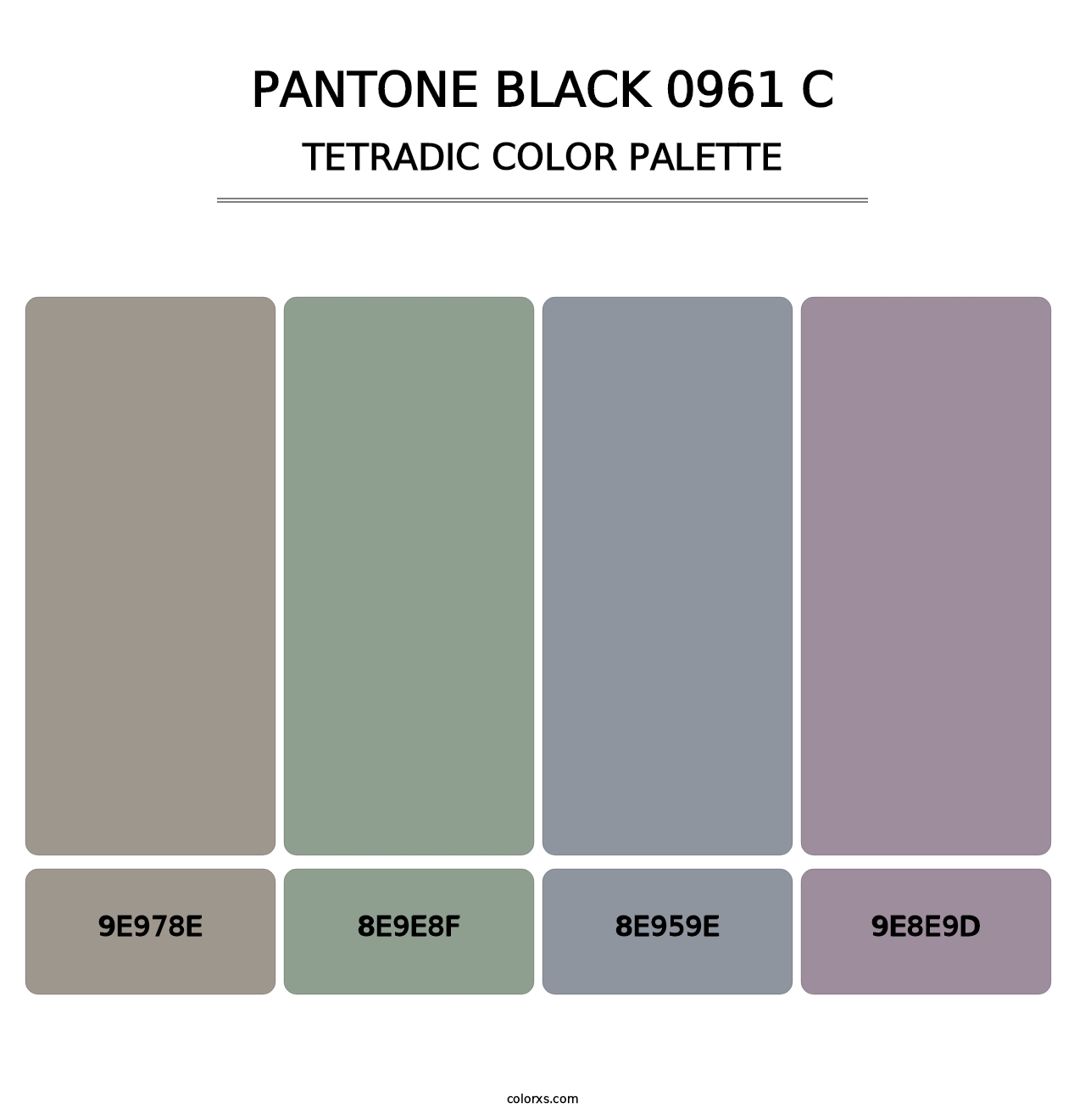 PANTONE Black 0961 C - Tetradic Color Palette