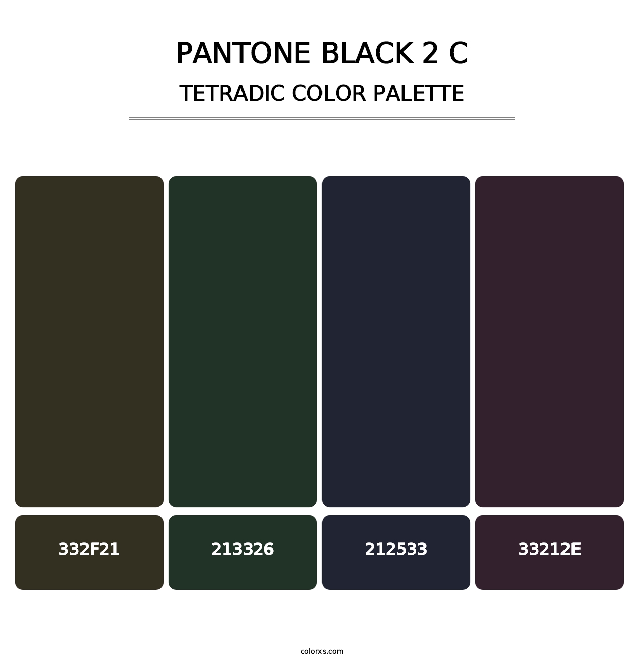 PANTONE Black 2 C - Tetradic Color Palette