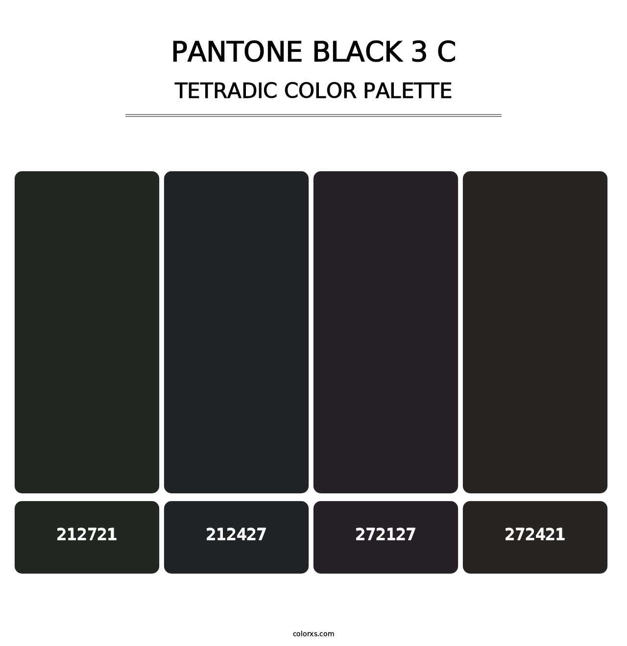 PANTONE Black 3 C - Tetradic Color Palette