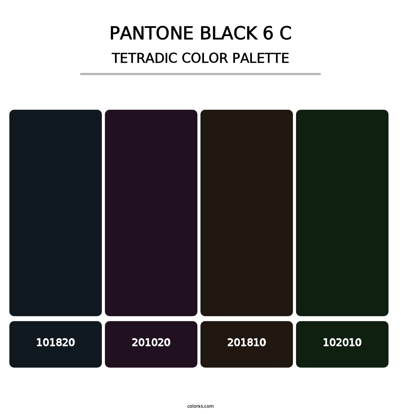 PANTONE Black 6 C - Tetradic Color Palette