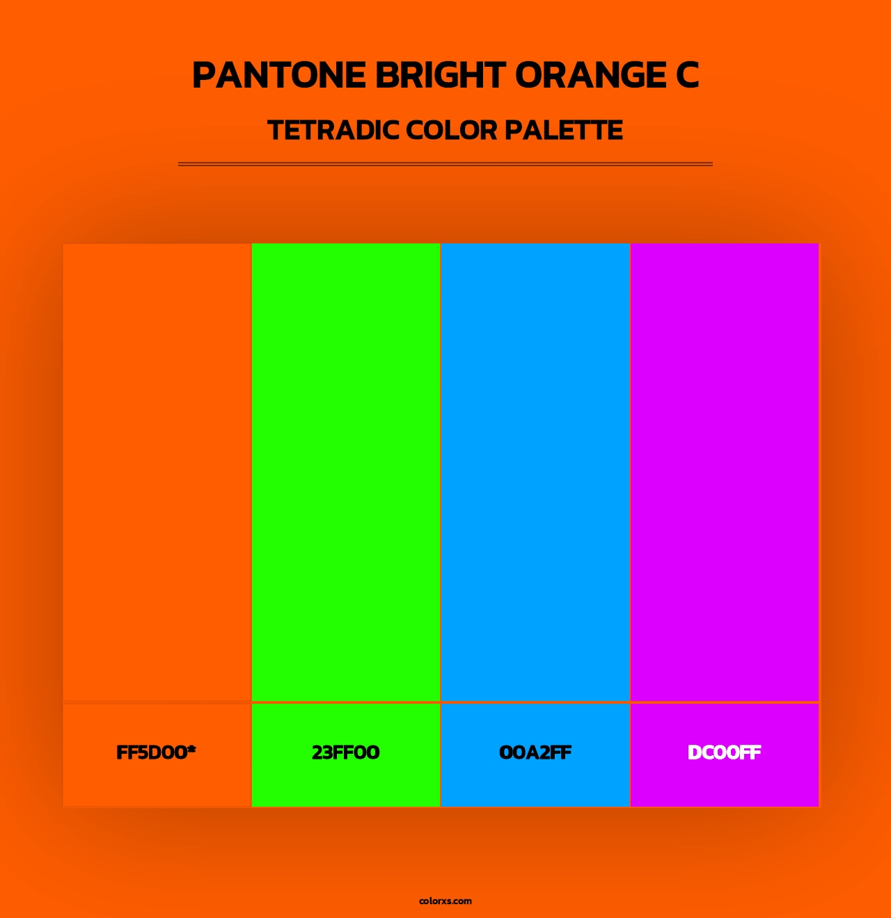 PANTONE Bright Orange C - Tetradic Color Palette