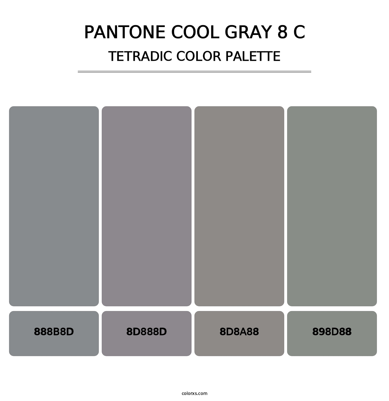 PANTONE Cool Gray 8 C - Tetradic Color Palette