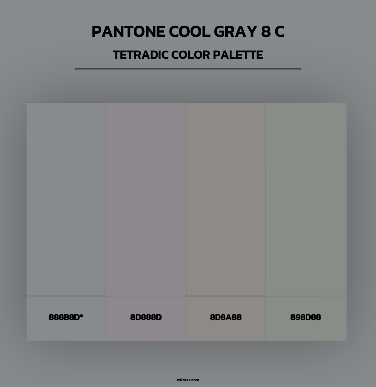 PANTONE Cool Gray 8 C - Tetradic Color Palette