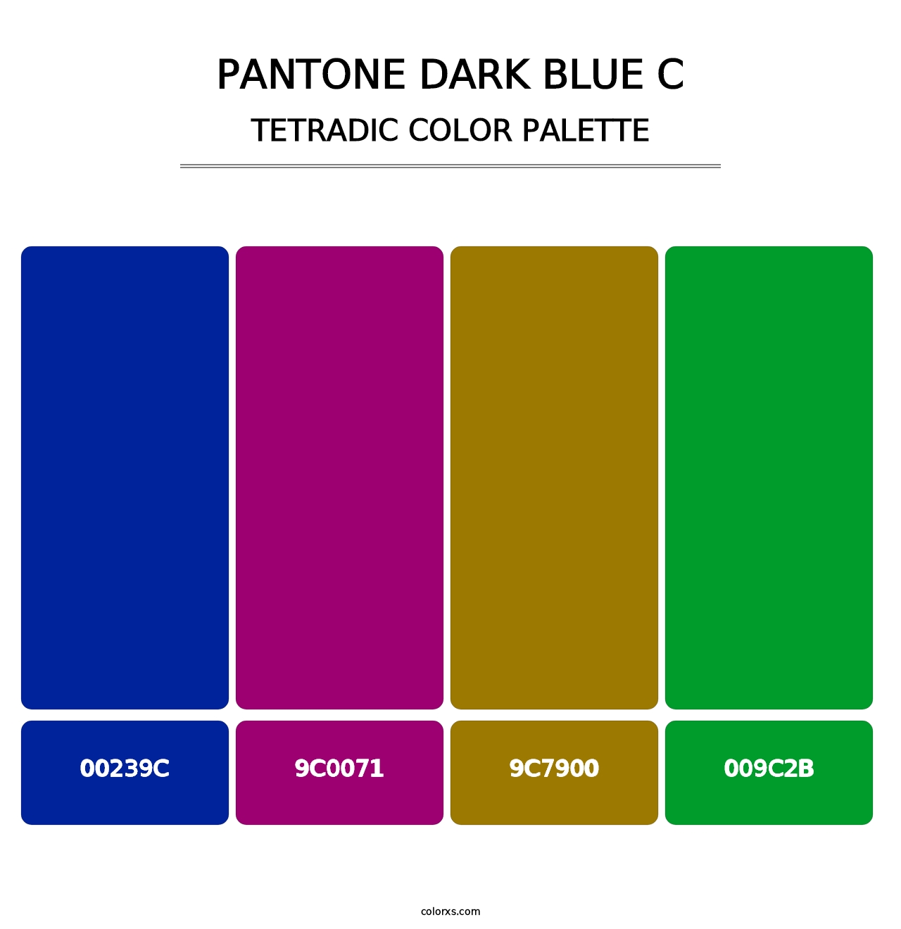 PANTONE Dark Blue C - Tetradic Color Palette