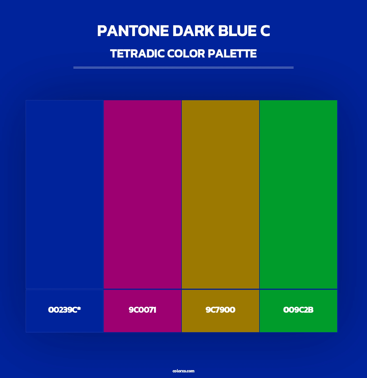PANTONE Dark Blue C - Tetradic Color Palette