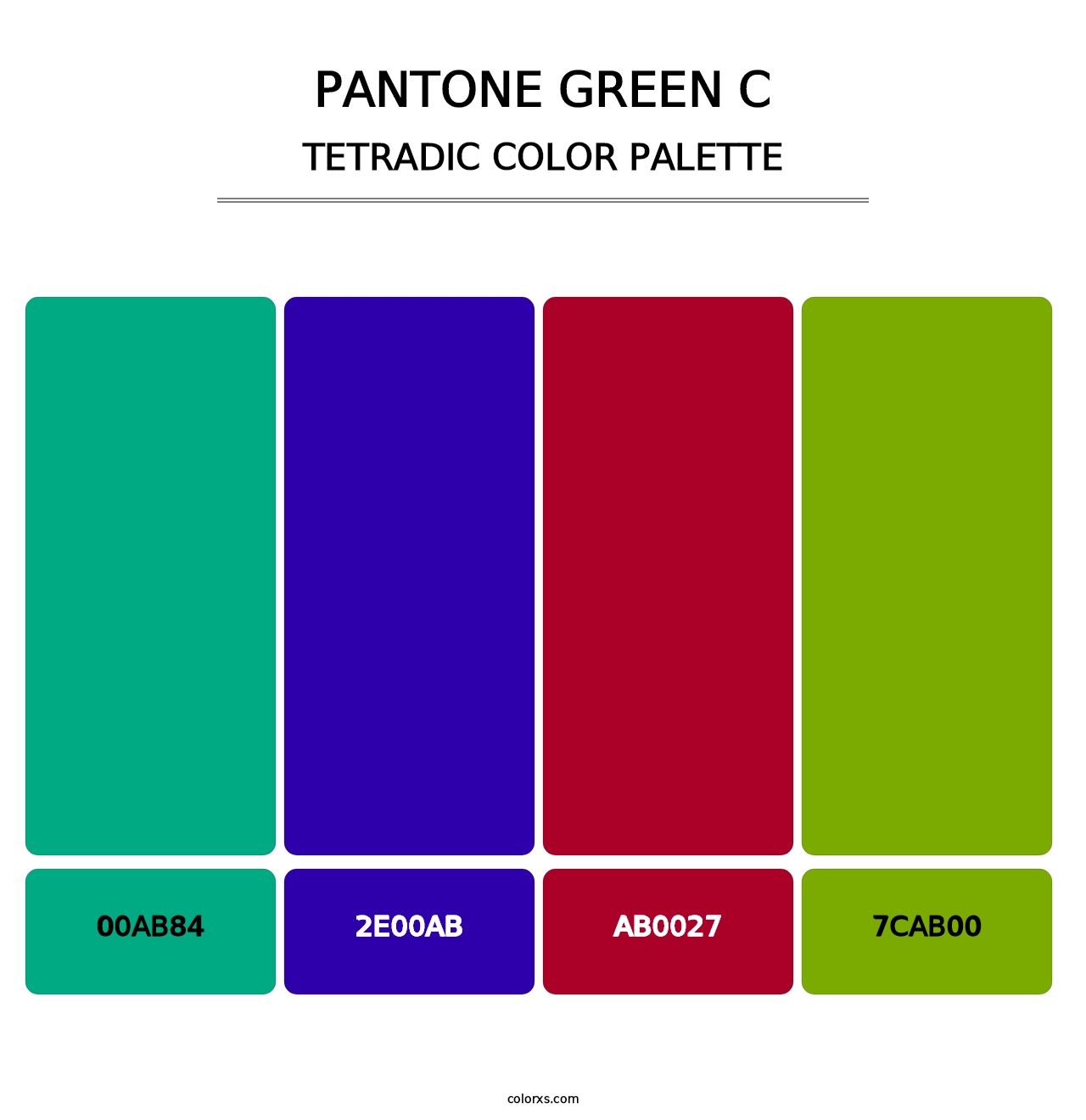 PANTONE Green C - Tetradic Color Palette