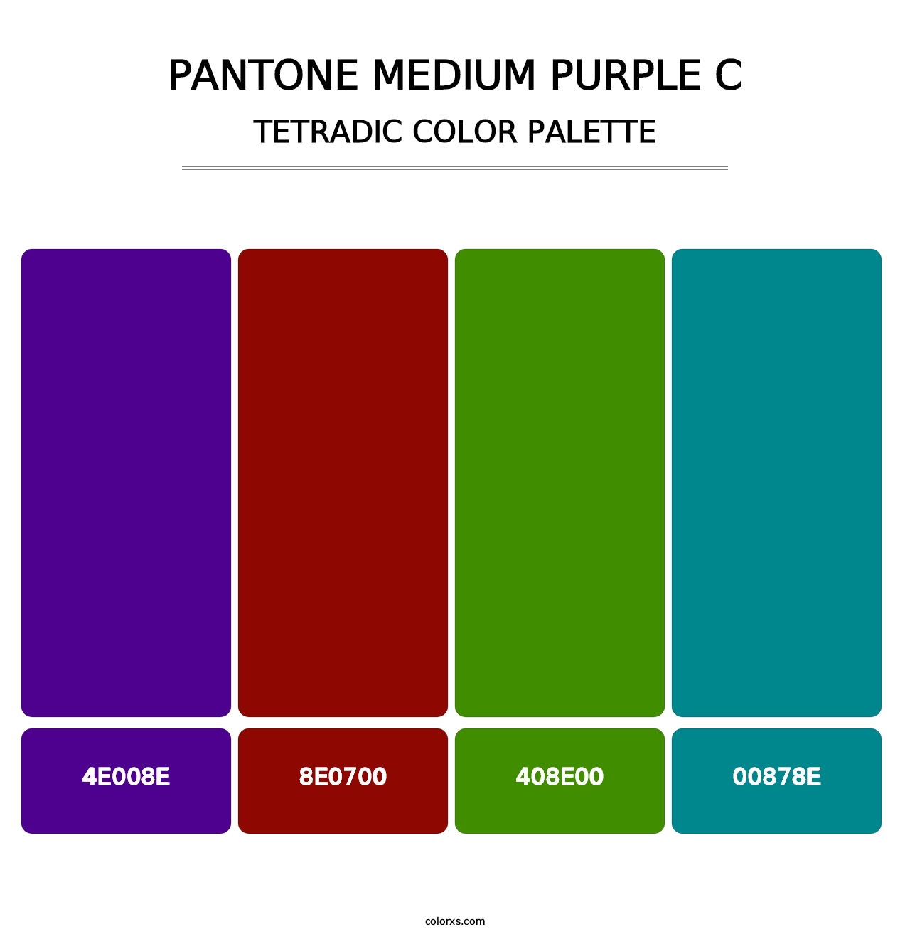 PANTONE Medium Purple C - Tetradic Color Palette
