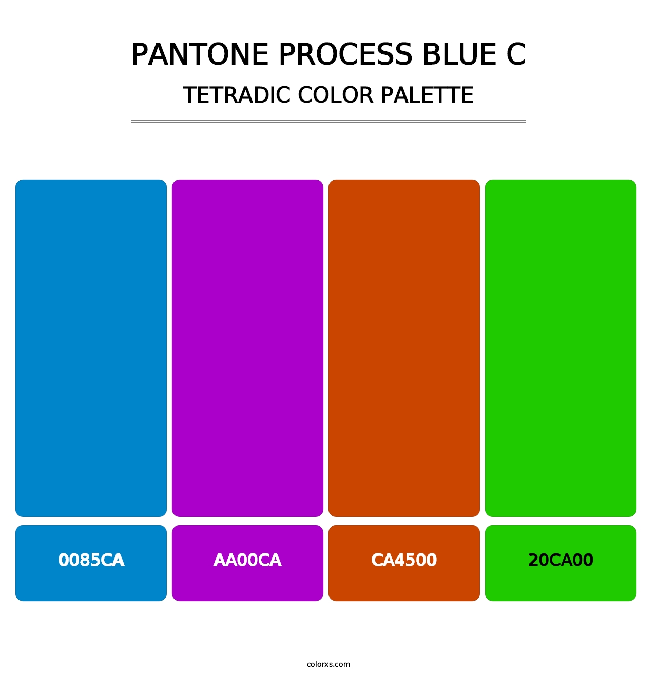 PANTONE Process Blue C - Tetradic Color Palette