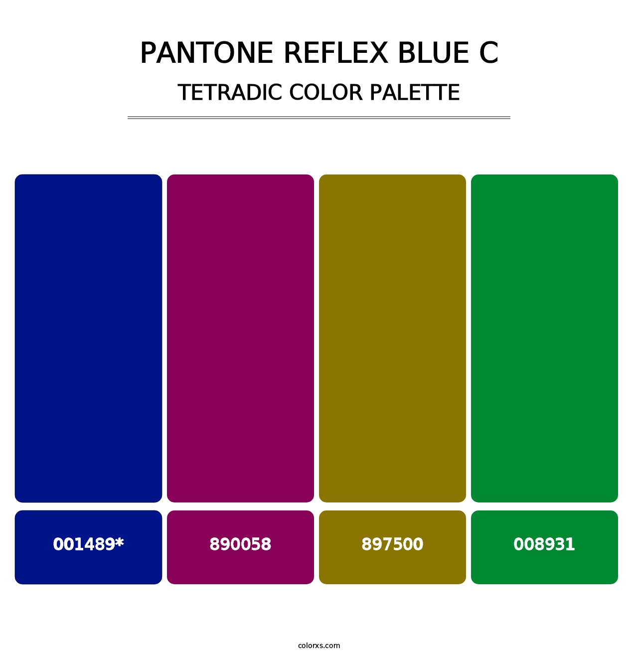 PANTONE Reflex Blue C - Tetradic Color Palette