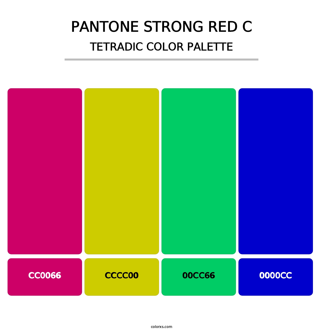 PANTONE Strong Red C - Tetradic Color Palette