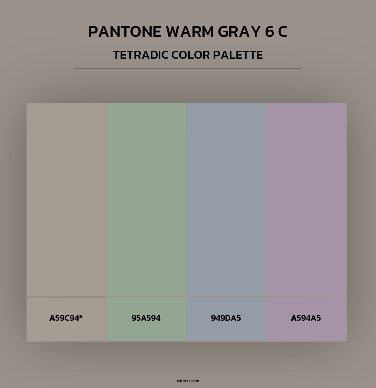 PANTONE Warm Gray 6 C - Tetradic Color Palette