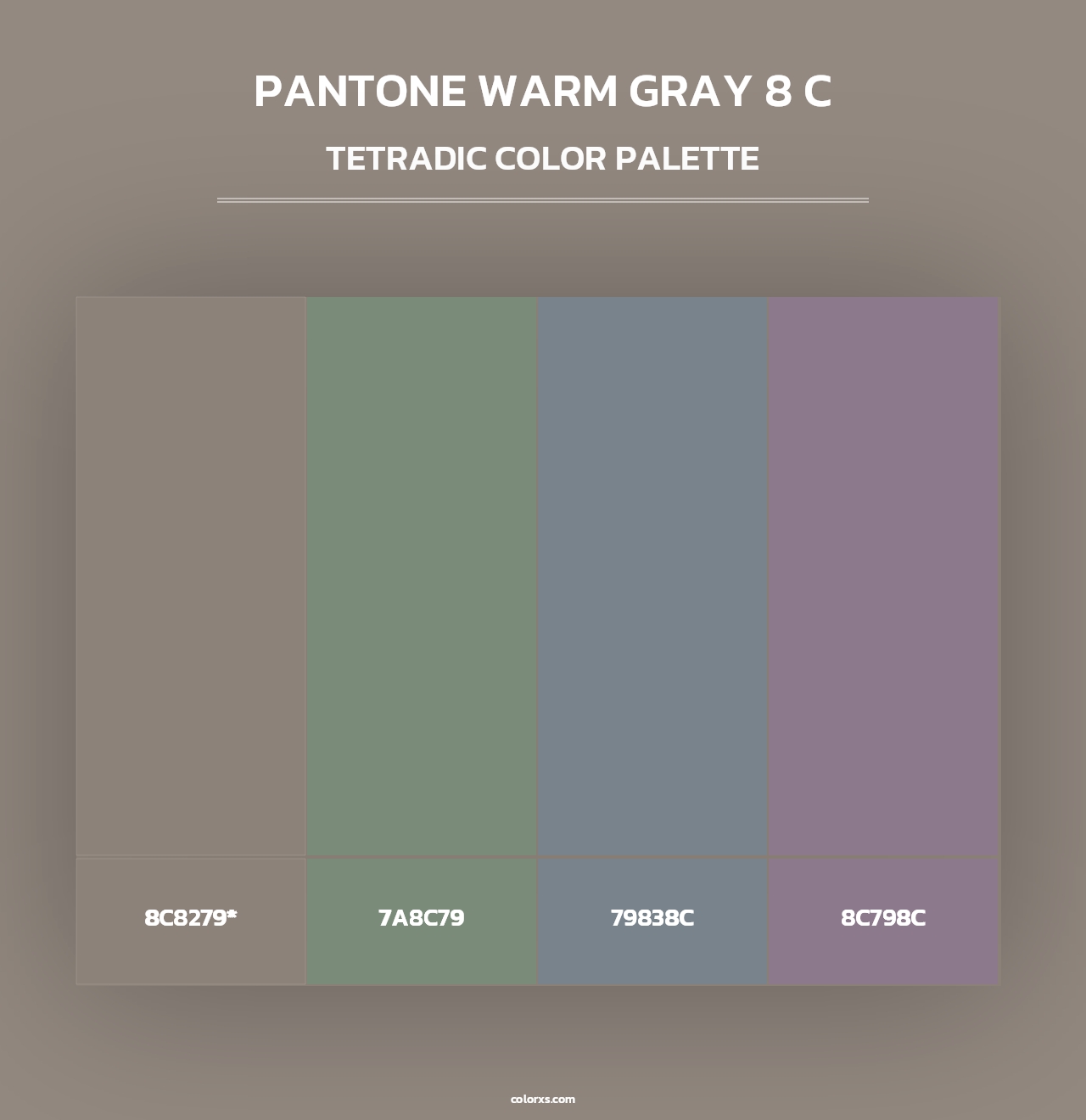 PANTONE Warm Gray 8 C - Tetradic Color Palette