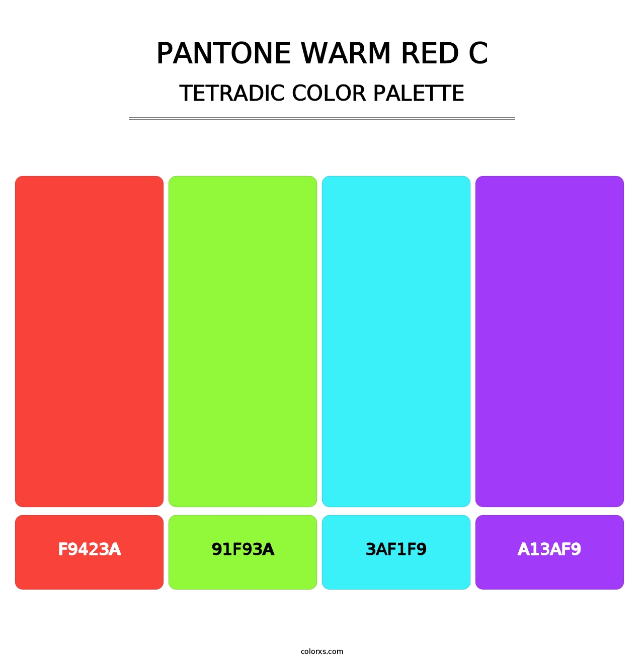 PANTONE Warm Red C - Tetradic Color Palette