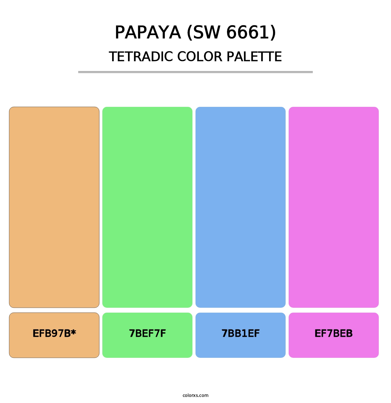 Papaya (SW 6661) - Tetradic Color Palette