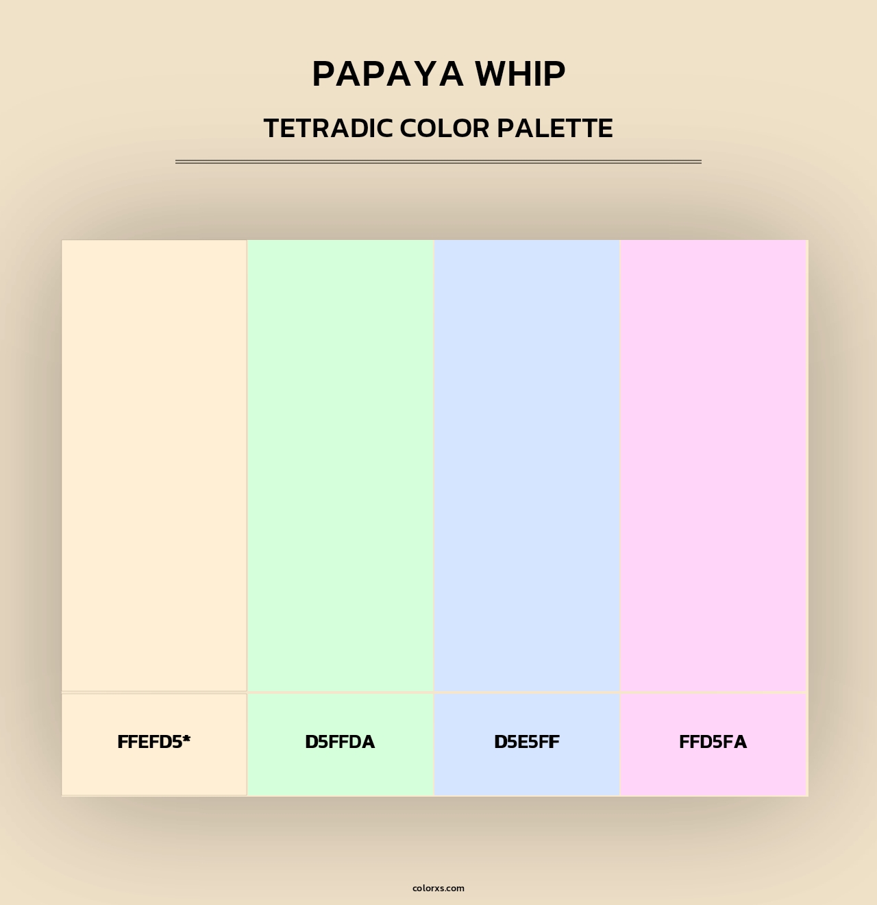 Papaya Whip - Tetradic Color Palette