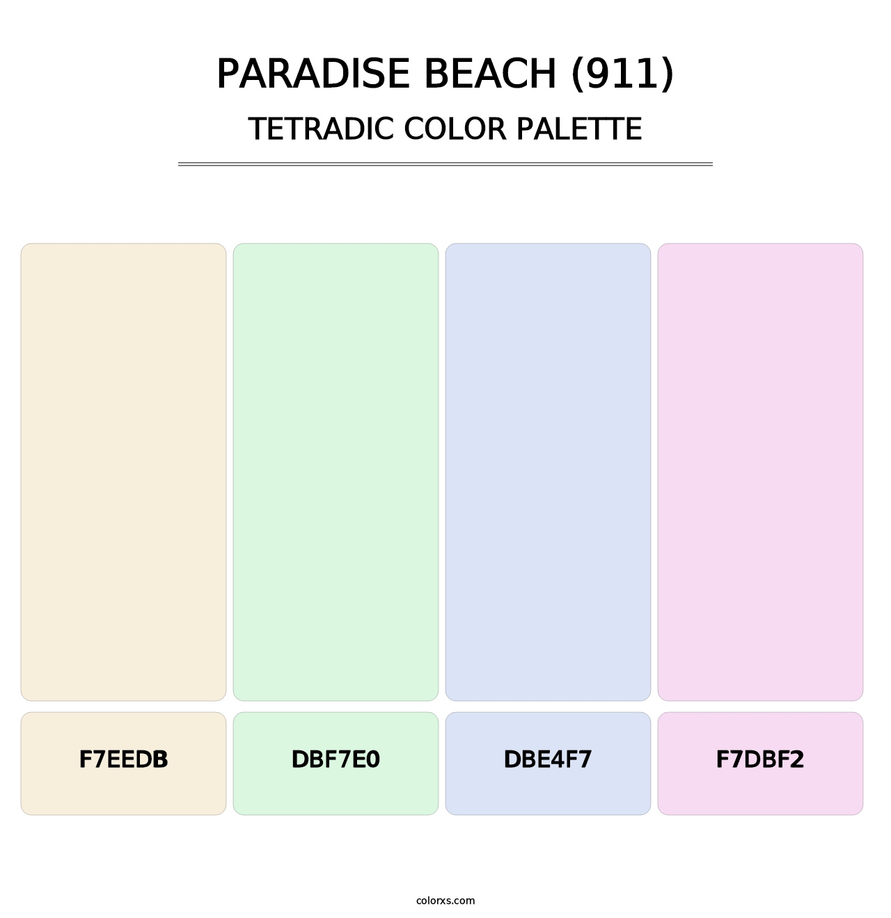 Paradise Beach (911) - Tetradic Color Palette
