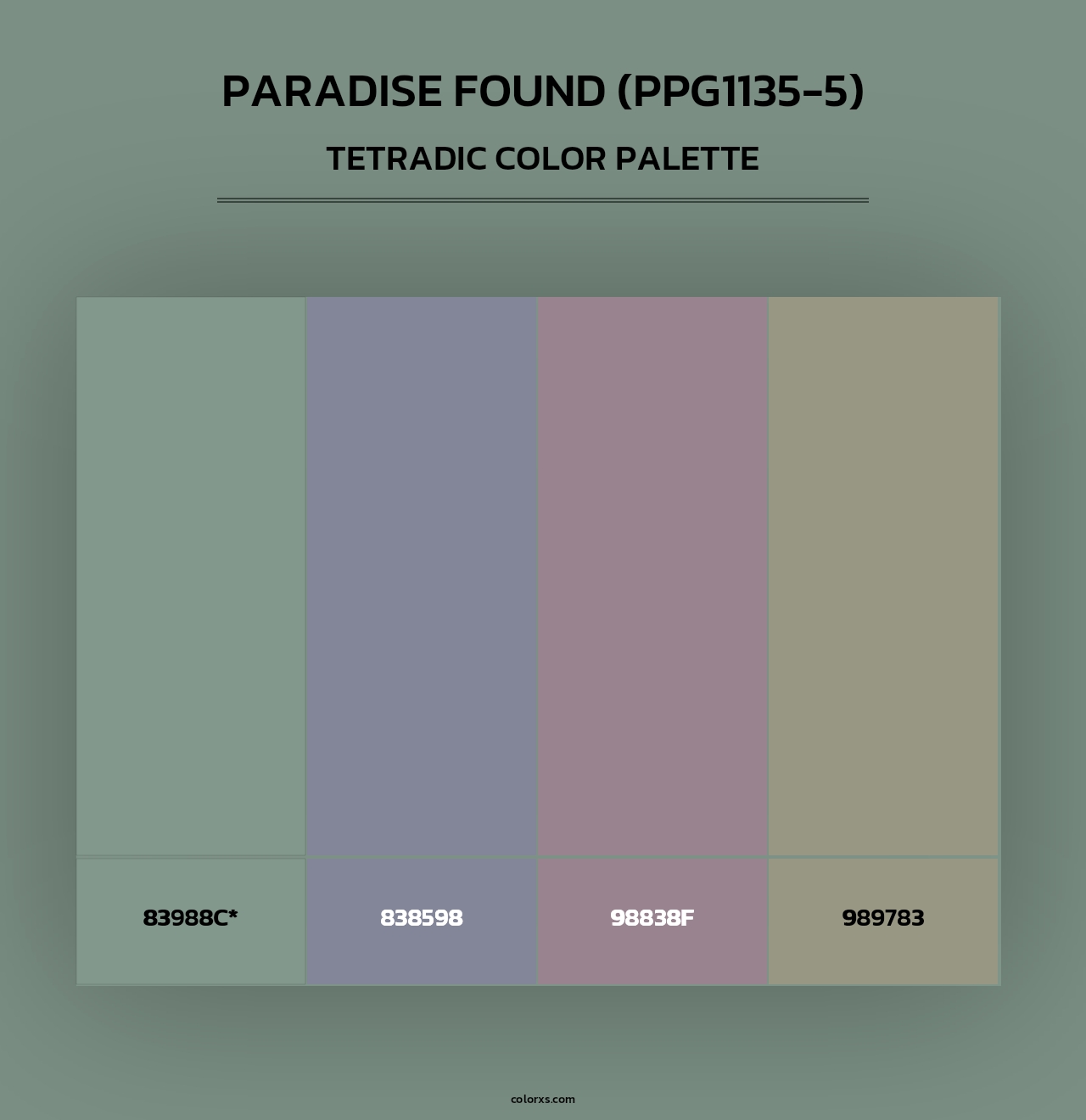 Paradise Found (PPG1135-5) - Tetradic Color Palette