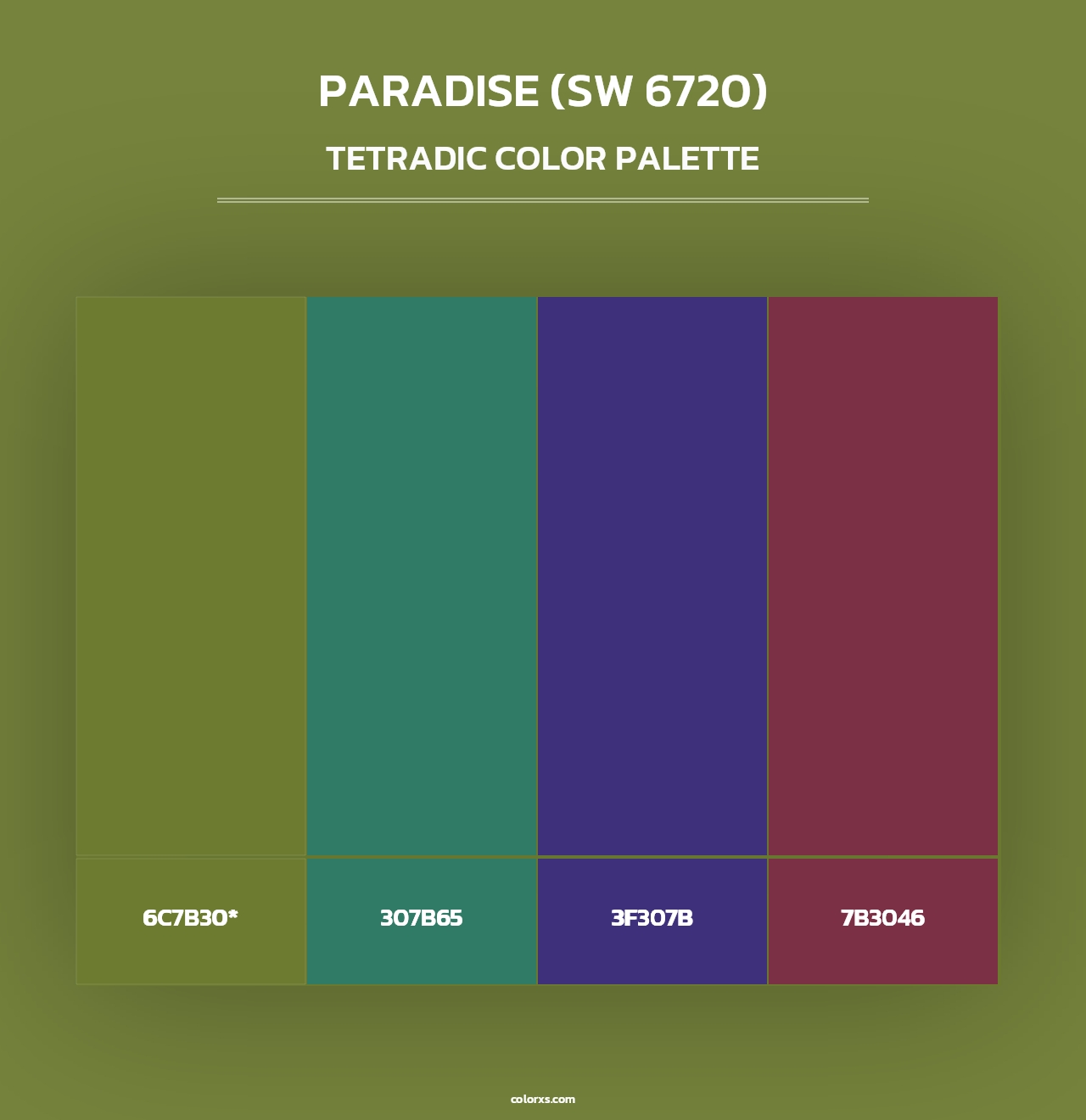 Paradise (SW 6720) - Tetradic Color Palette