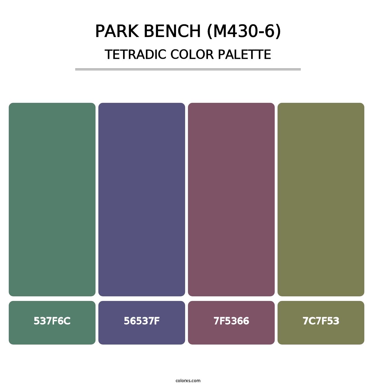 Park Bench (M430-6) - Tetradic Color Palette