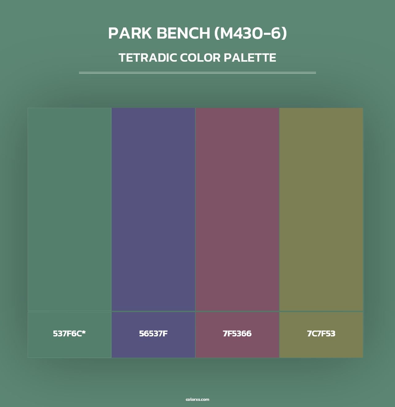 Park Bench (M430-6) - Tetradic Color Palette