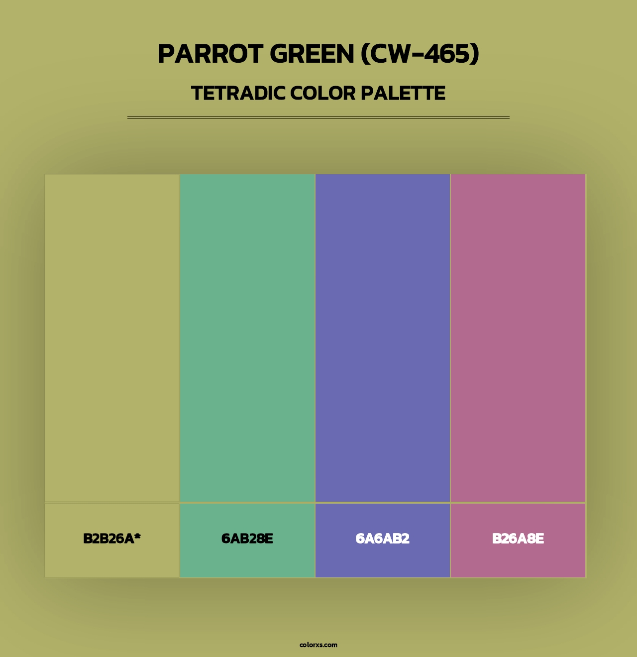 Parrot Green (CW-465) - Tetradic Color Palette
