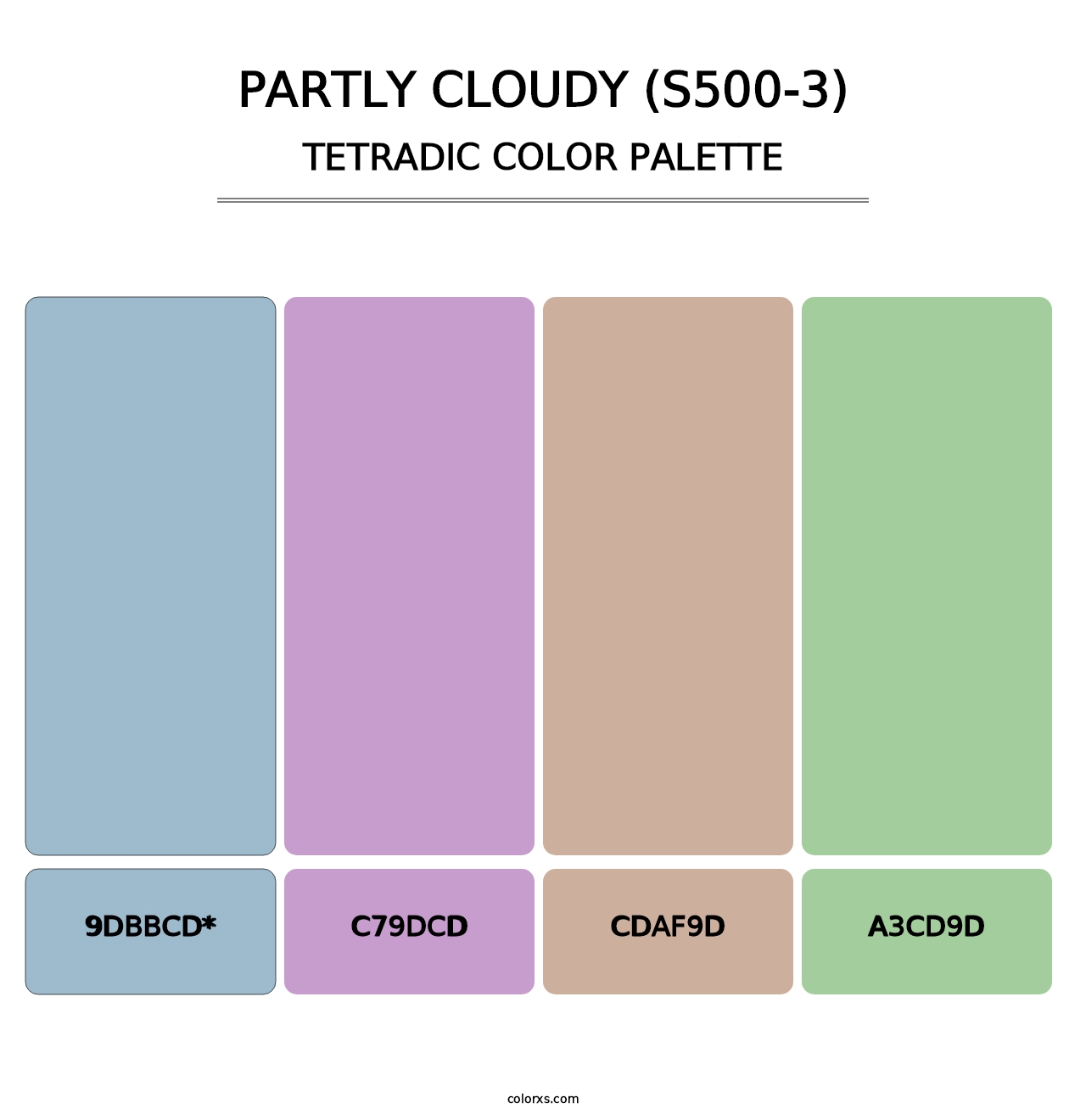 Partly Cloudy (S500-3) - Tetradic Color Palette