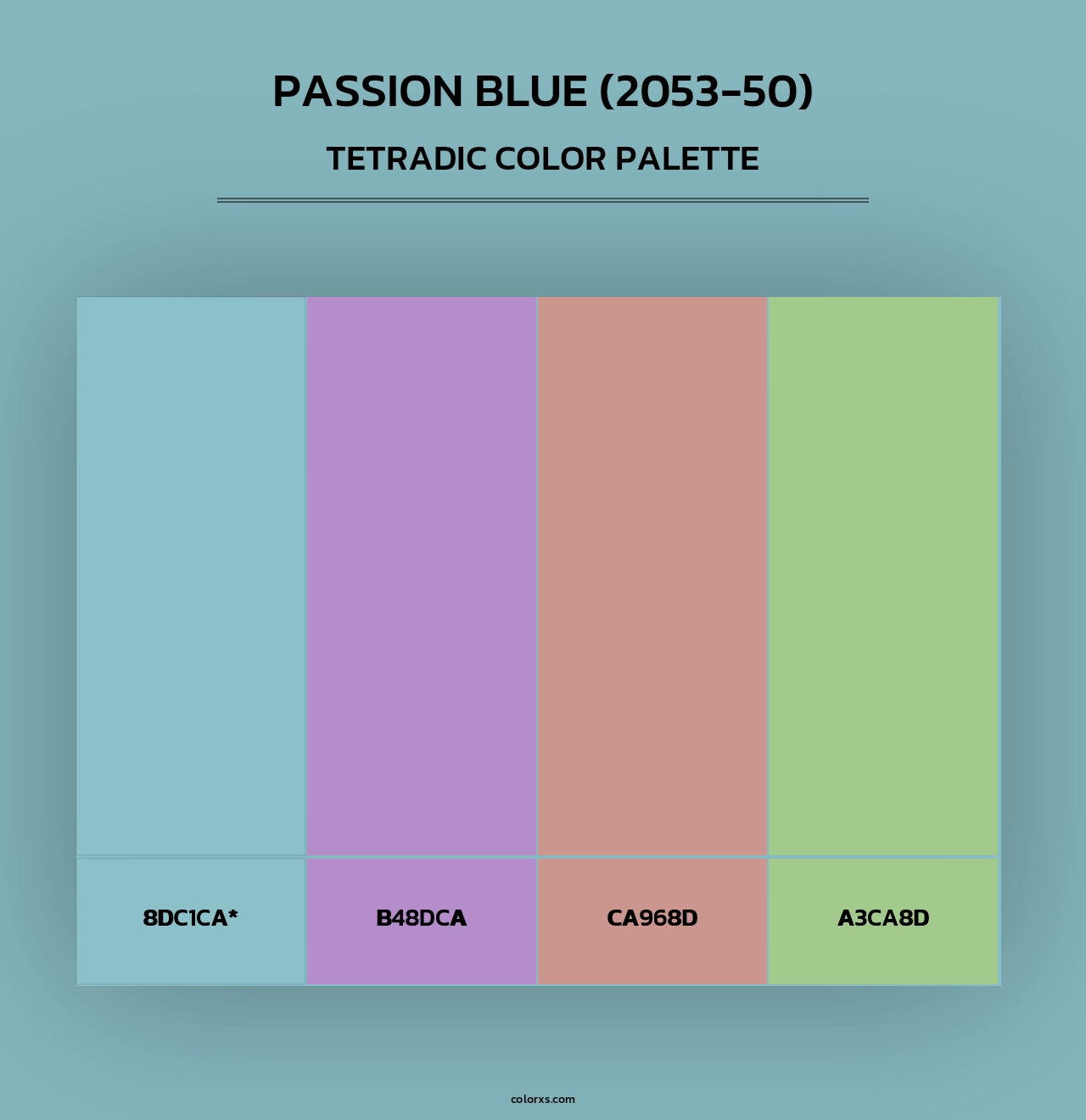 Passion Blue (2053-50) - Tetradic Color Palette