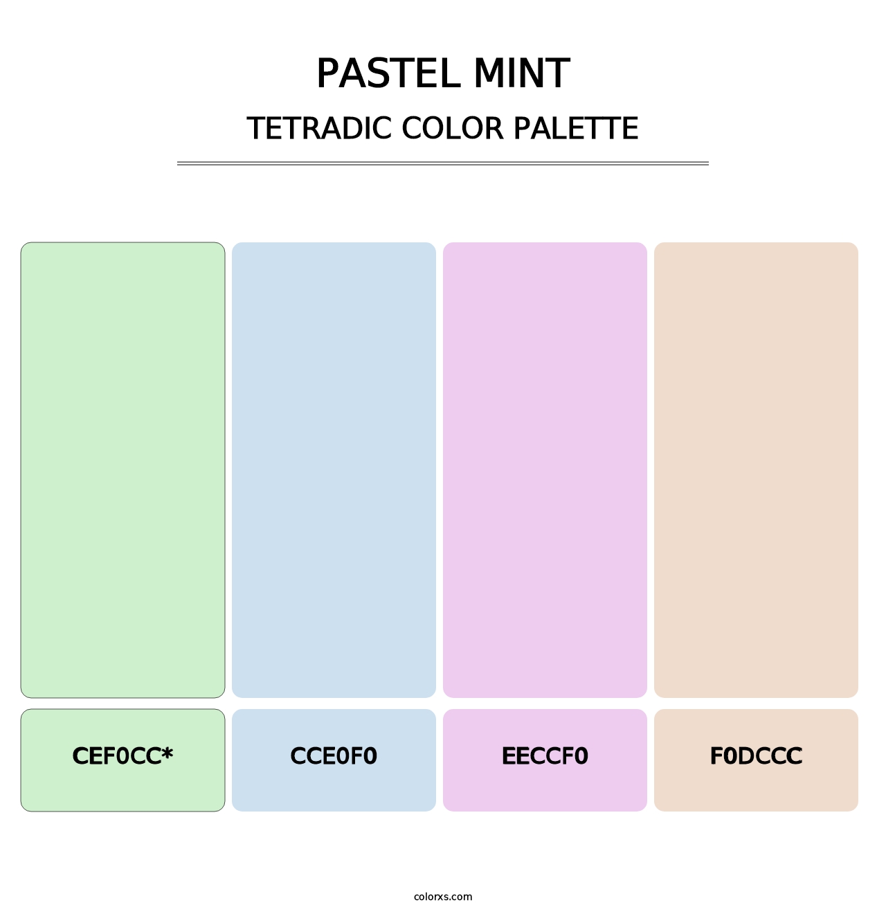 Pastel Mint - Tetradic Color Palette
