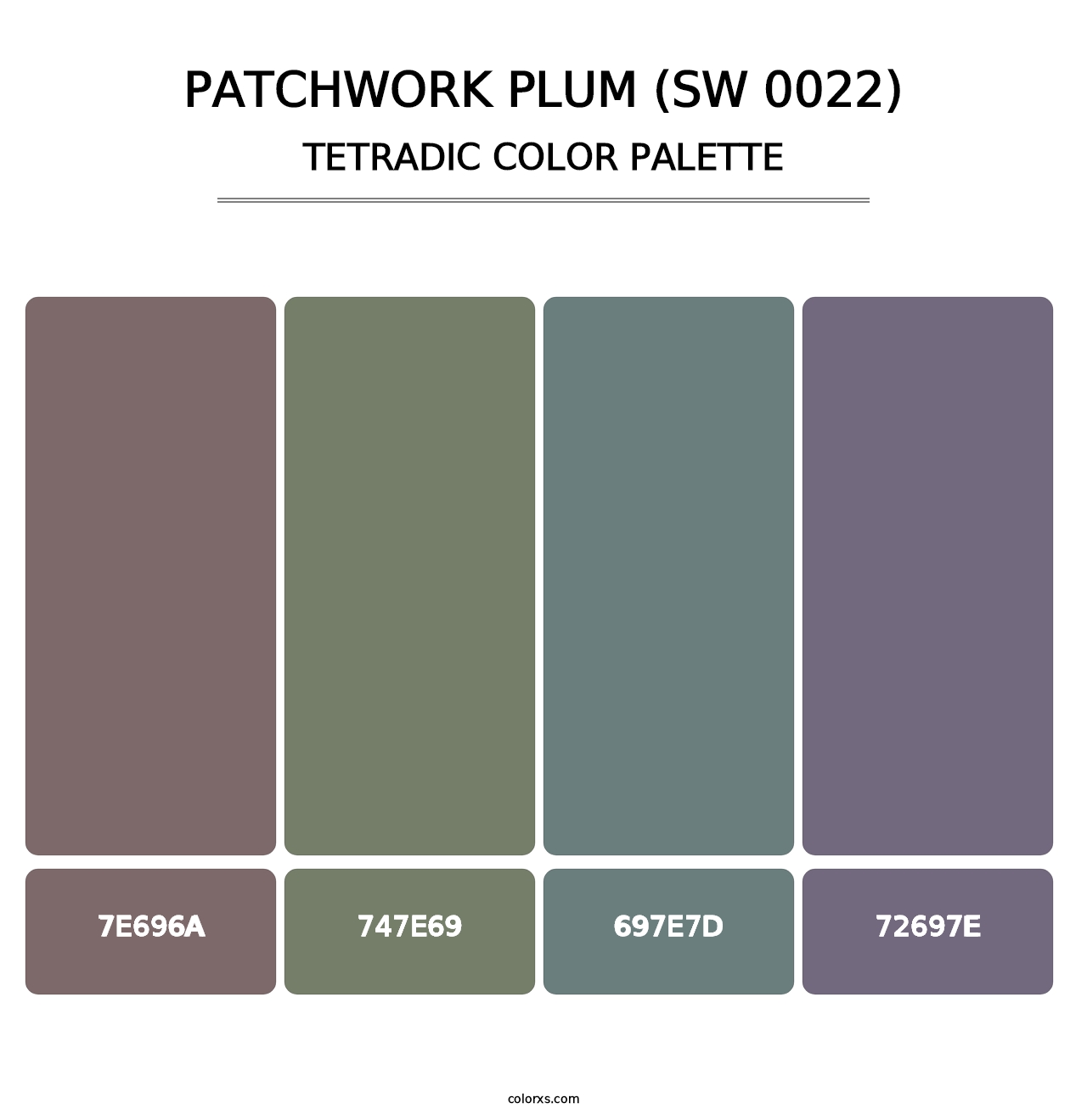 Patchwork Plum (SW 0022) - Tetradic Color Palette