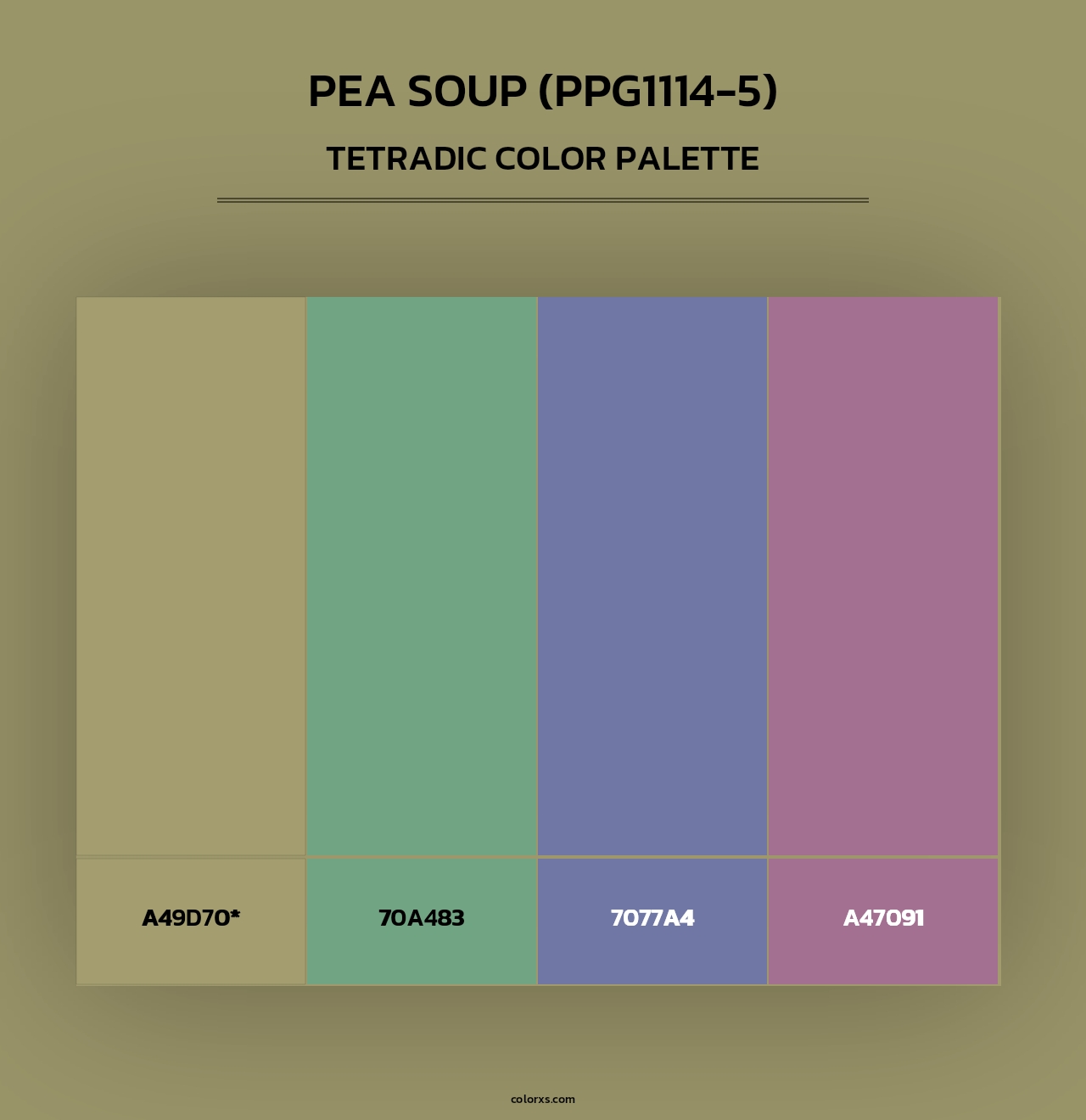 Pea Soup (PPG1114-5) - Tetradic Color Palette
